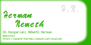 herman nemeth business card