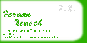herman nemeth business card